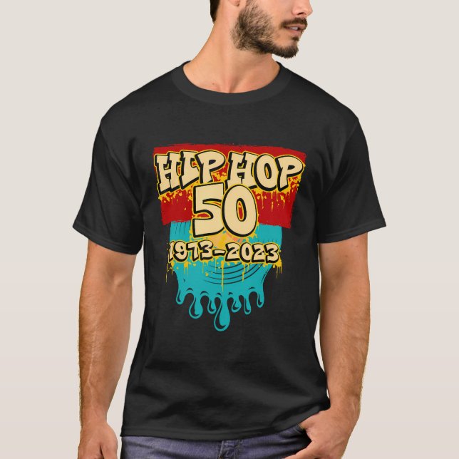 50 år av Hip hop 50-årsjubileum Firande T Shirt (Framsida)