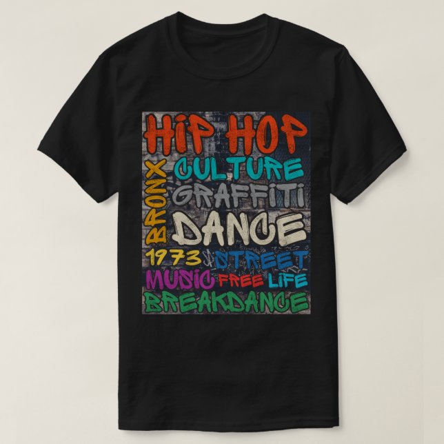 50 år av Hip hop Culture Graffiti T Shirt (Design framsida)