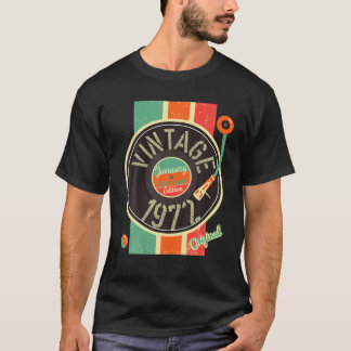 50 år Birthday Man 1972 januari Vinyl Turntable T Shirt