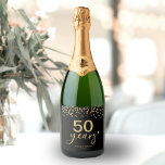 50 år Bröllop-årsdagen Chic Black och Guld<br><div class="desc">Fira din förnyelse av bröllop i stil med vår elegant-kalligrafi-mousserande vin-märkning. De kan vara personlig med dina detaljer och anpassas till alla färg.</div>