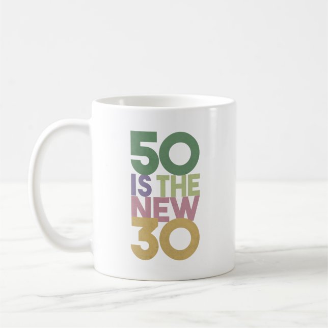 50 är den nya 30-50:e födelsedagsgiften Essential Kaffemugg (Vänster)