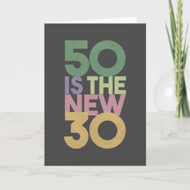 50 är den nya 30-50:e födelsedagsgiften Essential Tack Kort (Framsida)