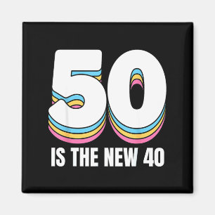 50 är det nya 40 Roligt för Kvinnor Retro Färgglad Magnet