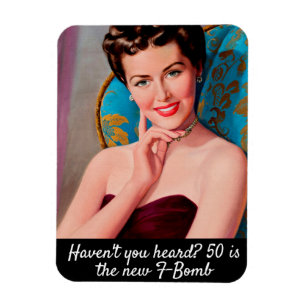50 är F-Bomb Funny Retro Birthday Magnet