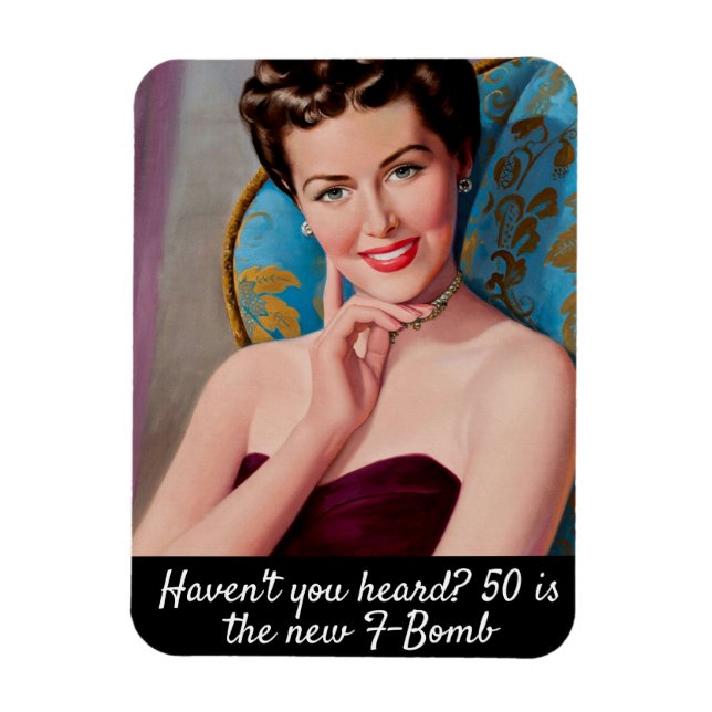 50 är F-Bomb Funny Retro Birthday Magnet (Vertikal)