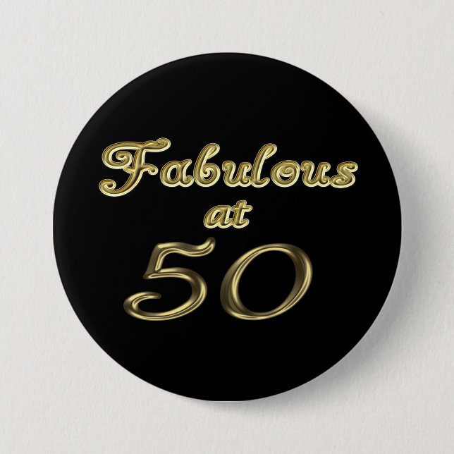 50 år Fabulous vid 50 Guld Typografi 50 år Knapp (Framsida)