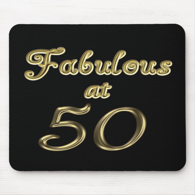 50 år Fabulous vid 50 Guld Typografi 50 år Musmatta (Framsidan)