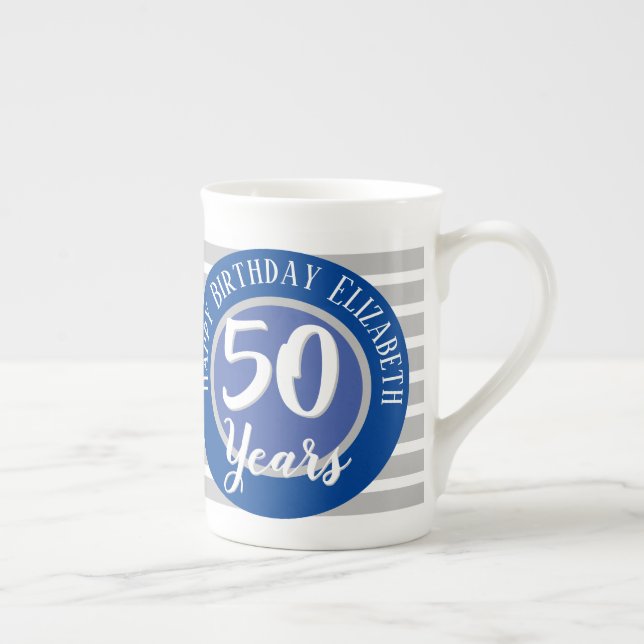 50 år Födelsedag Minneshögtid Bone China Mugg Benporslin Mugg (Höger)