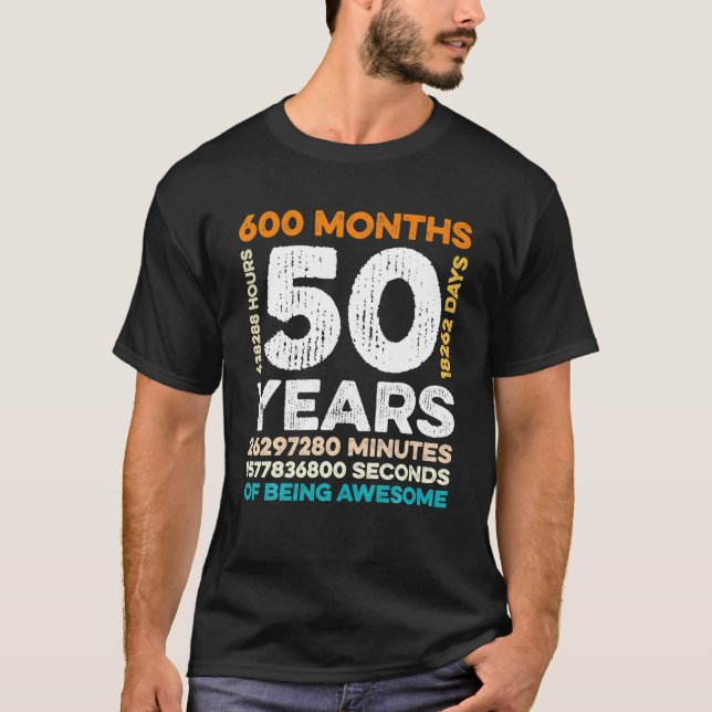 50 år gamla 600 månader gamla som Fantastisk 50 T Shirt (Framsida)