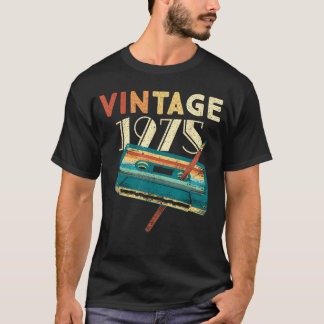 50 år gamla gåvor Vintage 1975 Musik kassett 50t T Shirt