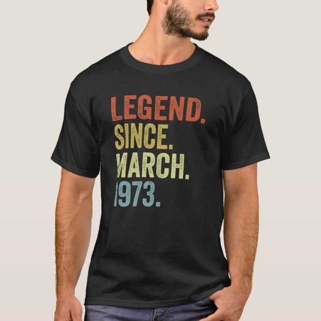 50 år gamla Manar kvinnor sedan mars 1973 50t T Shirt (Framsida)