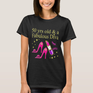 50 ÅR GAMLA OCH EN FABULÖS DIVA T SHIRT