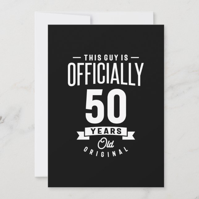 50 år gammal - 50:e födelsedagspressen - Funny Gif Inbjudningar (Framsida)