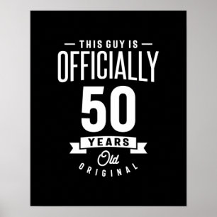 50 år gammal - 50:e födelsedagspressen - Funny Gif Poster
