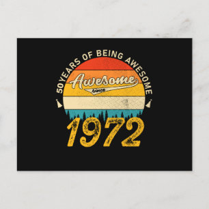 50 år gammal dag 1972 Fantastisk sedan 50:e födels Vykort