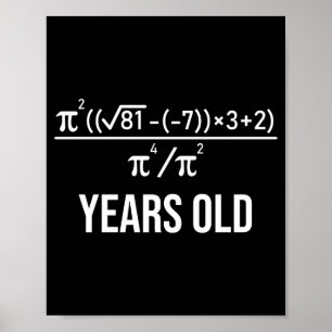 50 år gammal ekvation Rolig 50-årsdag matematik Poster