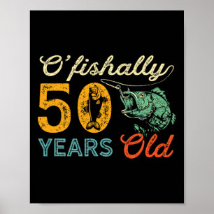 50 år gammal fiskegåva 50-årsdag Cool femtio Poster