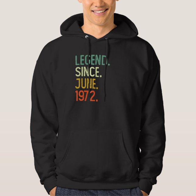 50 år gammal förklaring sedan juni 1972 50:e födel hoodie (Framsida)