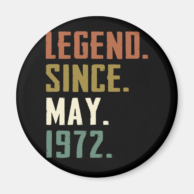 50 år gammal förklaring sedan maj 1972 50 år magnet (Framsidan)
