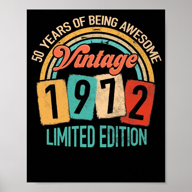50 år gammal i Fantastisk 1972, 50:e födelsedagen Poster (Framsidan)