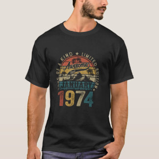 50 år gammal januari 1974 Vintage ger 50 T Shirt