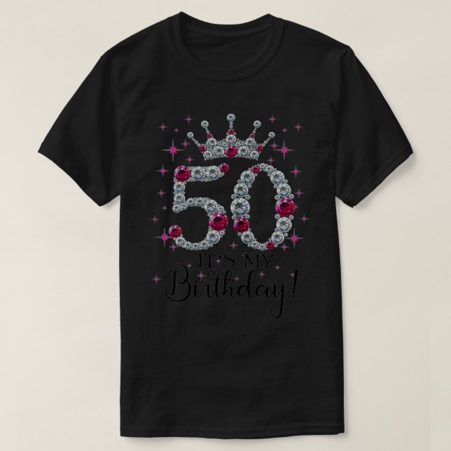 50 år gammal Min födelsedag Kvinnor 50:e födelseda T Shirt (Design framsida)