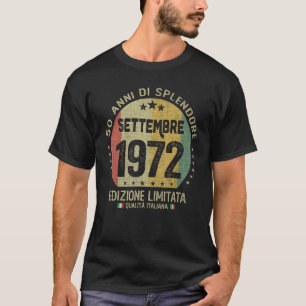 50 år gammal september 1972 italiensk tema 50:e bi t shirt