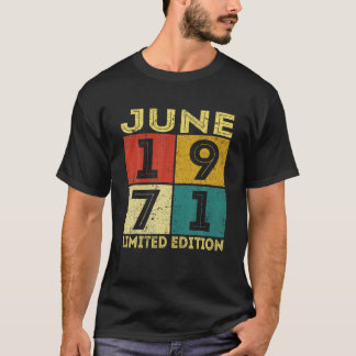 50 år gammal stressad juni 1971 Dekoration 50:e T Shirt