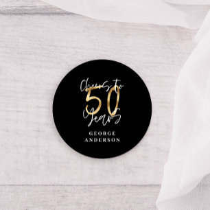50 år gammal svart och guld runt klistermärke