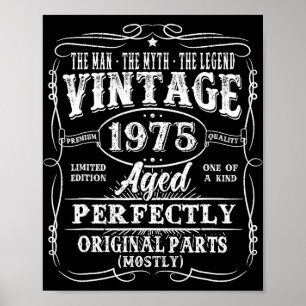 50 år gammal Vintage 1975 Man Mytt Legend 50-års f Poster
