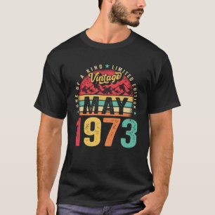 50 år gammal Vintage maj 1973, 50:e dagen Manar Kv T Shirt