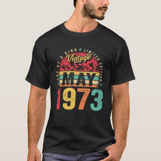 50 år gammal Vintage maj 1973, 50:e dagen Manar Kv T Shirt
