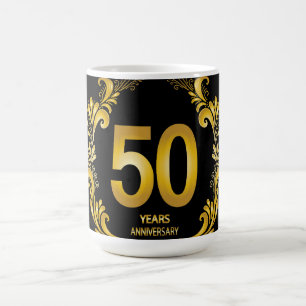 50 år Guld Glitter Bröllop Magisk Mugg