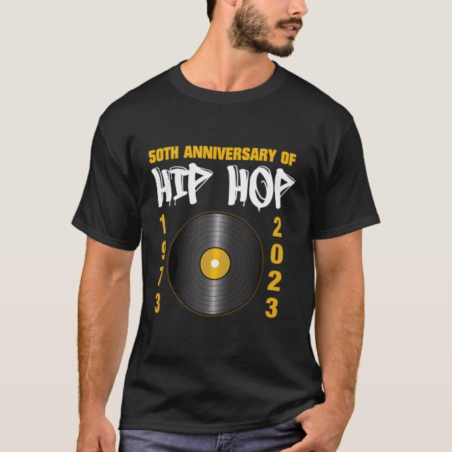50 år Hip hop Vinyl Retro 50-årsjubileum Cele T Shirt (Framsida)