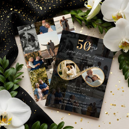 50 år kärlek oändlighet fotocollage årsdag inbjudningar