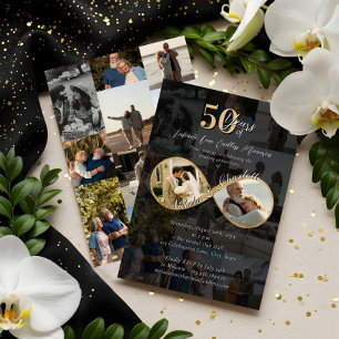 50 år kärlek oändlighet fotocollage årsdag inbjudningar