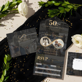 50 År Kärlek Oändlighet Fotokollage Jubileum