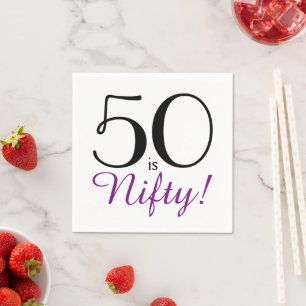 50 är Nifty! 50th FödelsedagsfestPappersservett Pappersservett