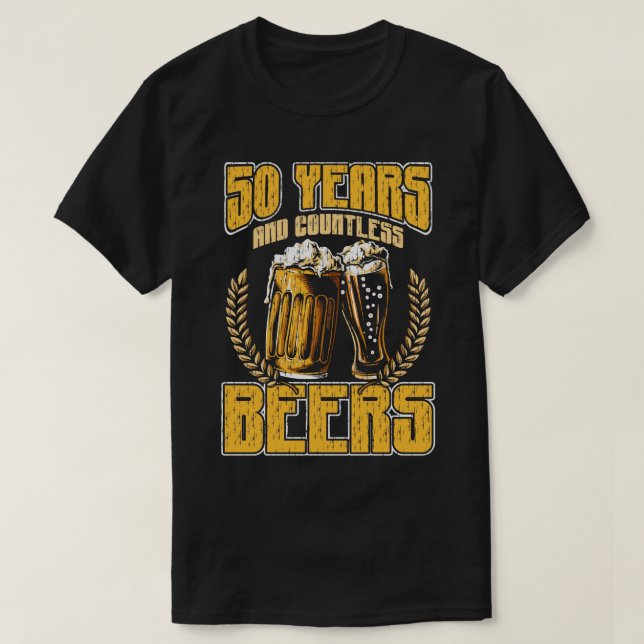 50 år och oräkneligt Öl fantastisk firande g T Shirt (Design framsida)