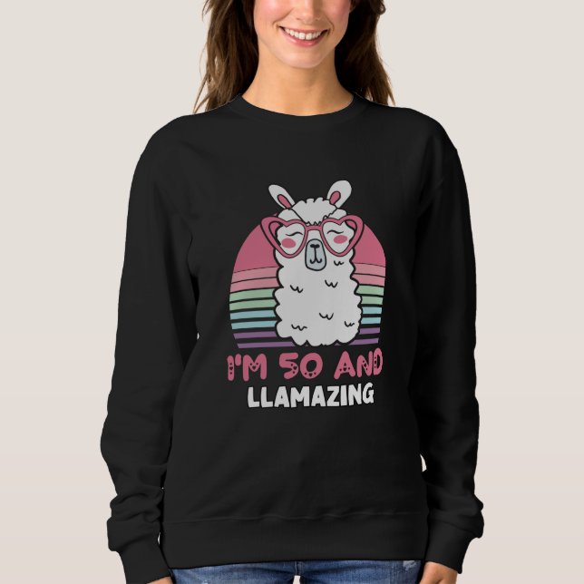 50-årig daglig lamazing Llama 50:e födelsedagen T Shirt (Framsida)