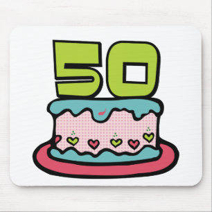 50-årig födelsedagskaka musmatta