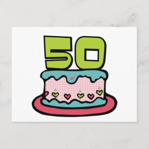 50-årig födelsedagskaka vykort