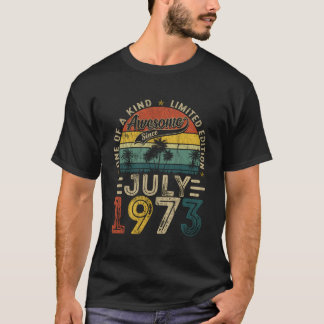 50-årig Vintage i juli 1973 Retro 50Th Bir T Shirt