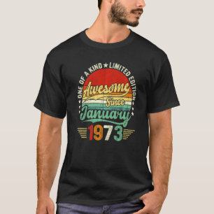 50-årig Vintage januari 1973 50:e födelsedagen T Shirt