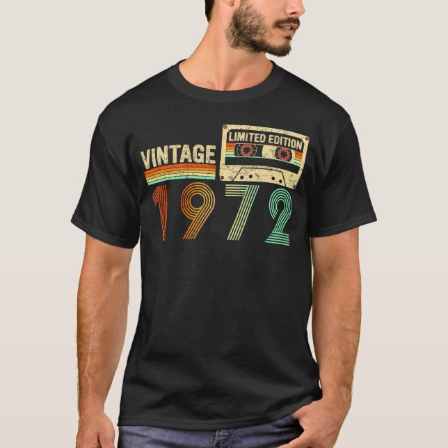 50-åriga 1972 50-dagars kassettband t shirt (Framsida)