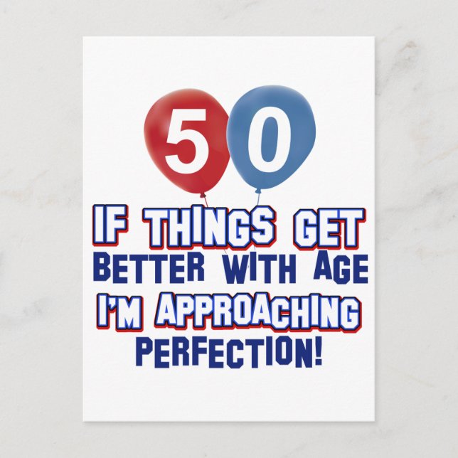 50-åriga födelsedagskalkyl vykort (Framsida)