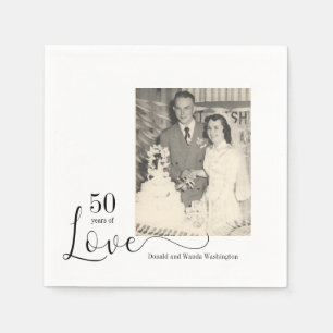 50-åriga foto-jubileumsblöjor pappersservett