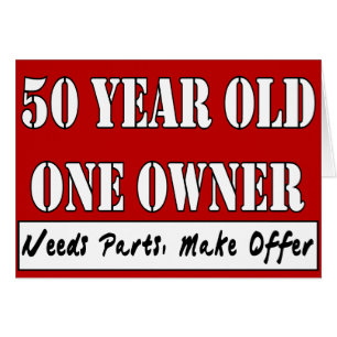 50 årigt, en ägare - behovsdelar, gör erbjudande hälsningskort