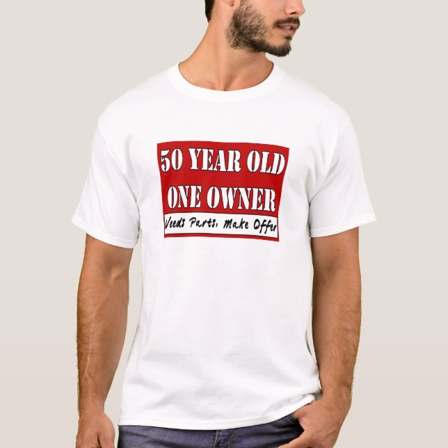 50 årigt, en ägare - behovsdelar, gör erbjudande t-shirt (Framsida)