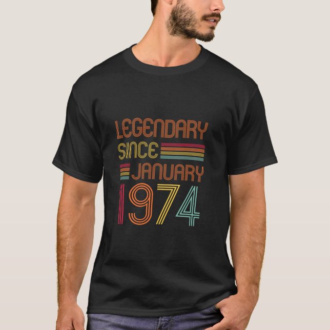 50 års ålderdomlig dagligtid sedan januari 1974 50 t shirt (Framsida)